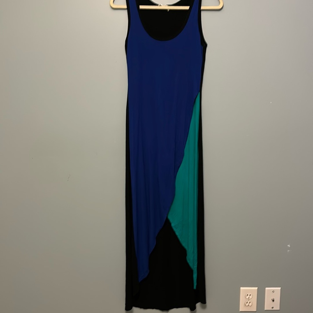 High low color block dress